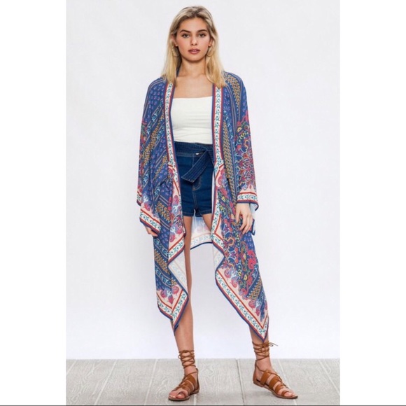 Flying Tomato Draped Kimono Arabesque Print - Picture 2 of 7